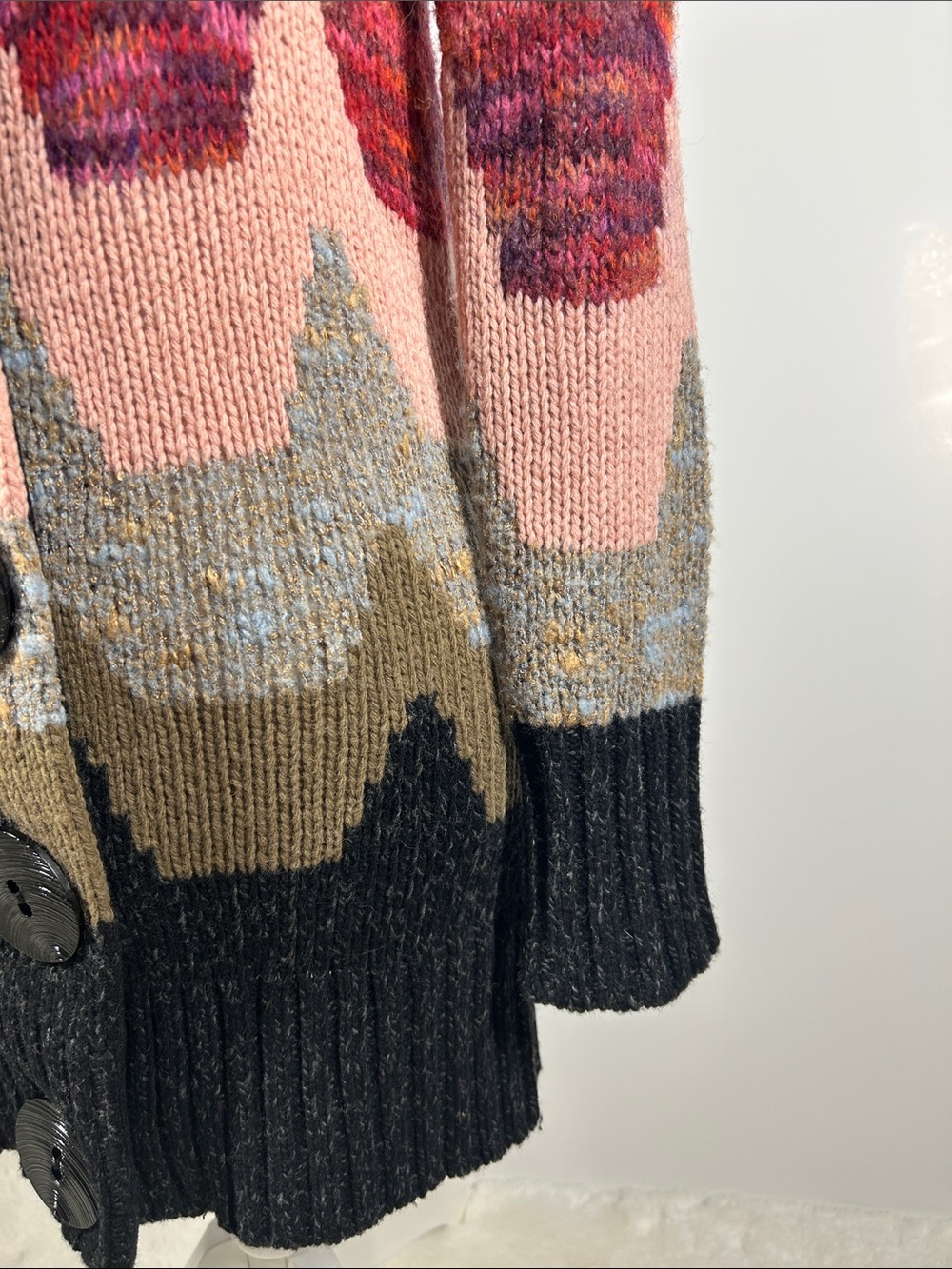 Anthropologie Sleeping on Snow Loops & Angles Wool Knit Sweater Coat XS - Picture 9 of 15